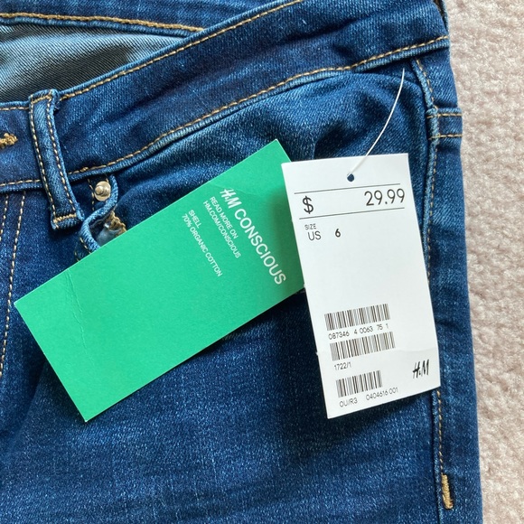 H&M Skinny Zip Ankle Low Waist Stretch Jeans NWT - Picture 6 of 7